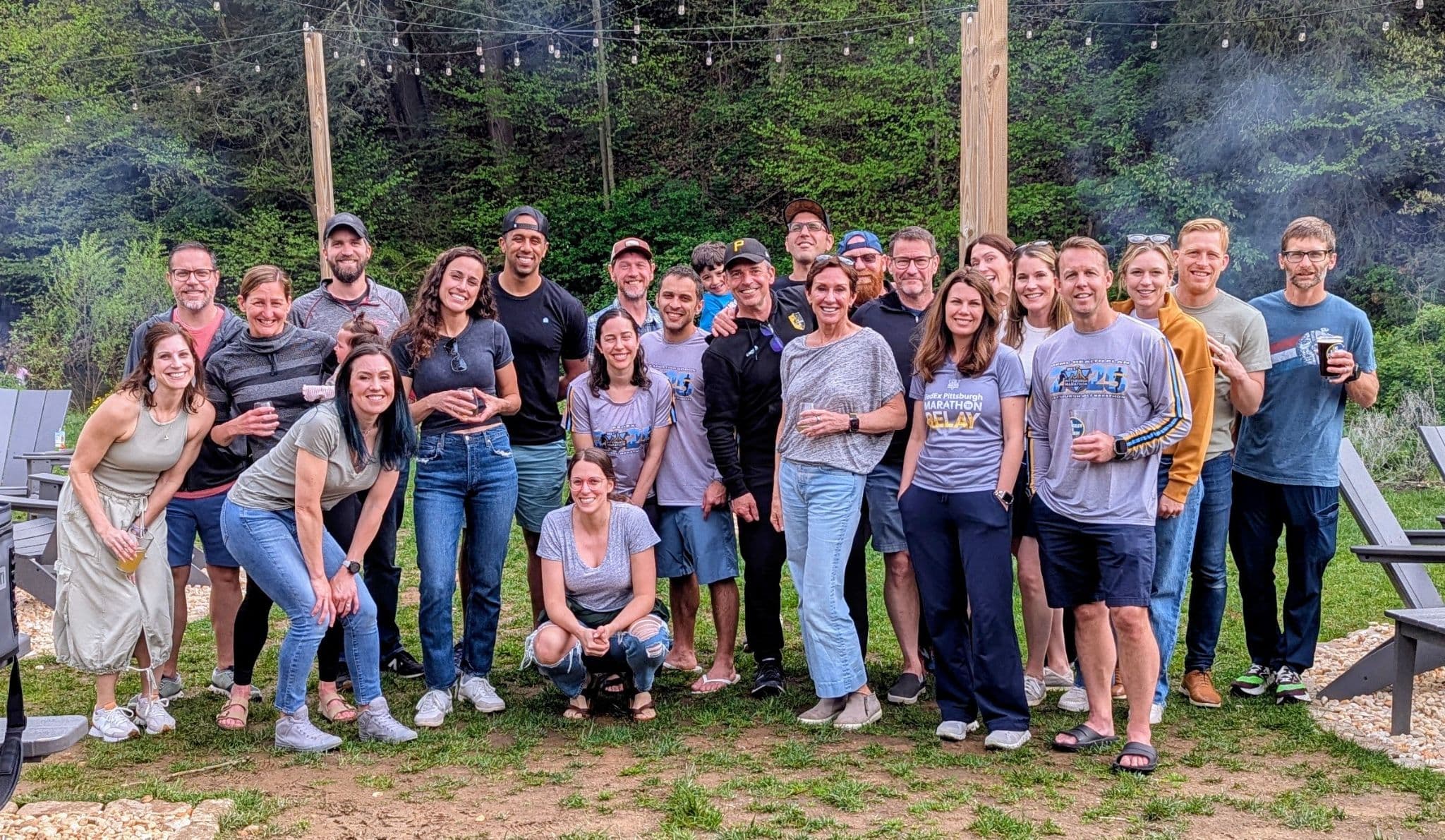 Sewickley Run Club members at a community social gathering
