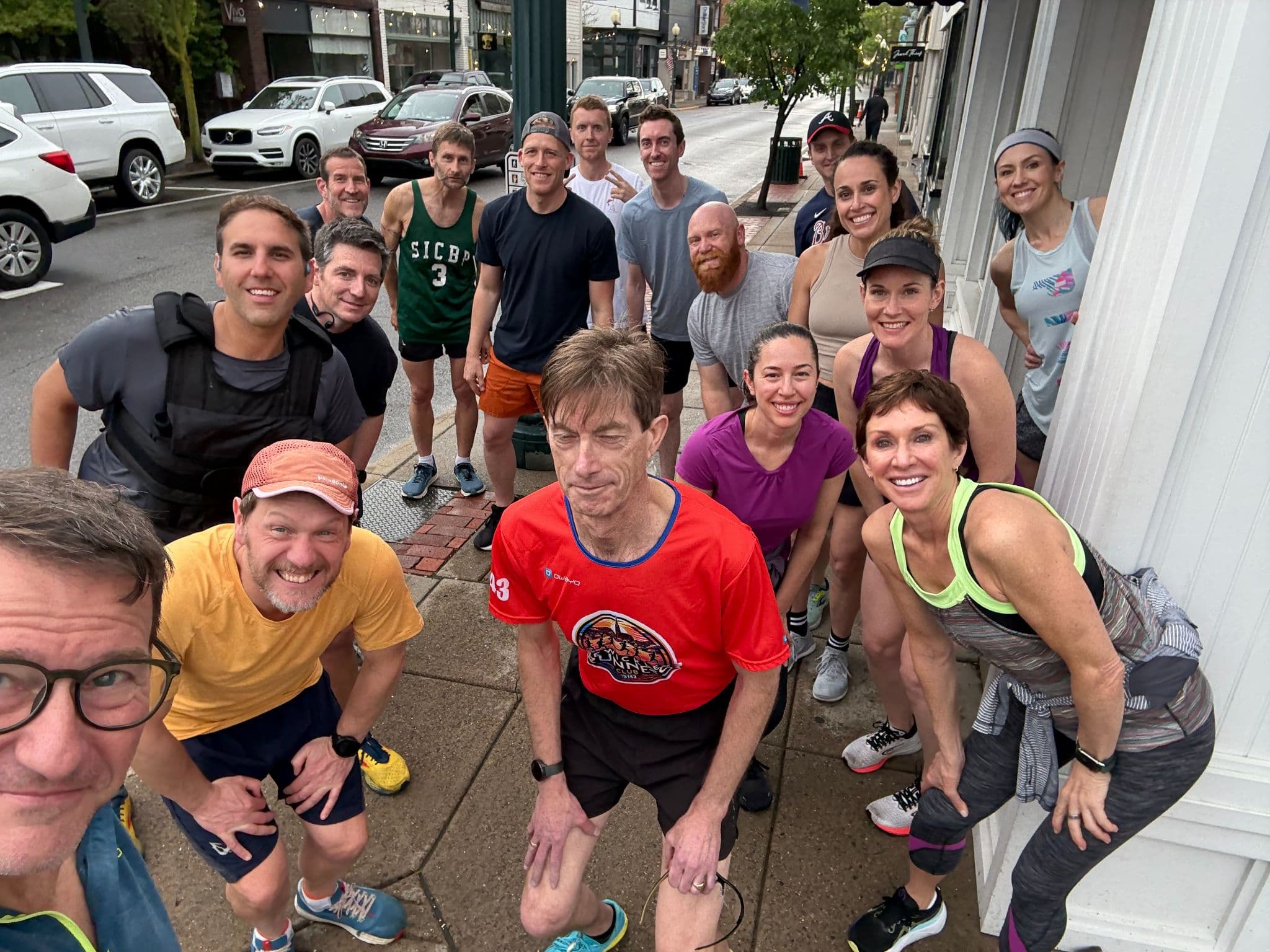 Sewickley Run Club members celebrating after a summer group run
